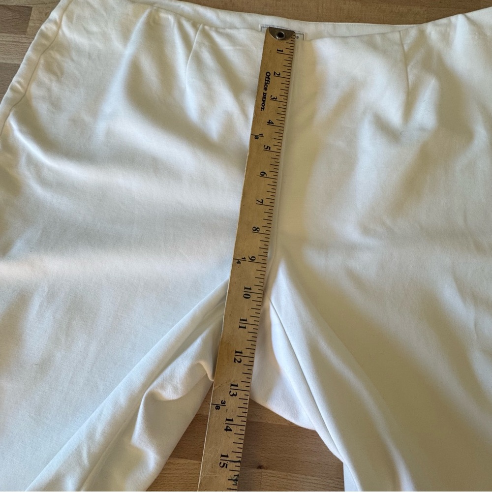 CHARTER CLUB Pant Shop White Stretch Pants Side Zip Women’s 14W Cotton Blend - Picture 11 of 14